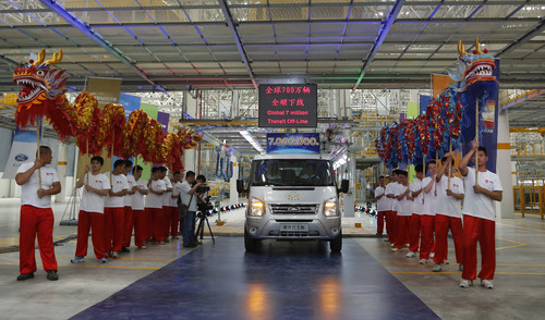 Der siebenmillionste Ford Transit wurde heute in einem neuen Werk in China gebaut.