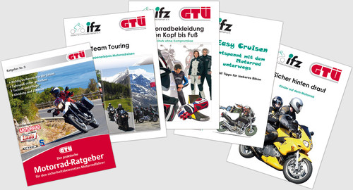 GTÜ-Motorradratgeber und die von der GTÜ unterstützte Broschürenreihe des Instituts für Zweiradsicherheit.