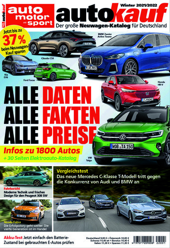 Neuwagen-Katalog „Autokauf Winter 2021/2022“.
