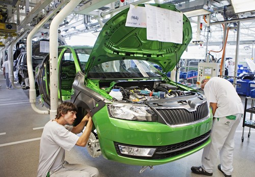 Produktion des Škoda Rapid.