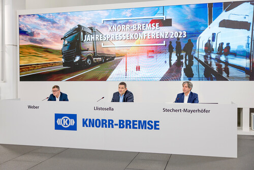 Stellten die Zahlen von Knorr-Bremse für 2022 vor (von links): Finanzvorstand Markus Weber, Konzernchef Marc Llistosella und Alexander Stechert-Mayerhöfer, Leiter Corporate Communications &amp; Corporate Affairs.