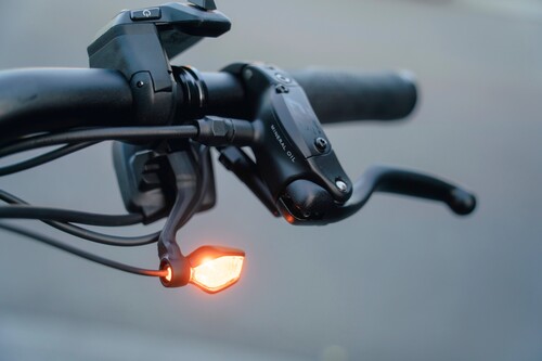 Blinker an einem E-Bike.