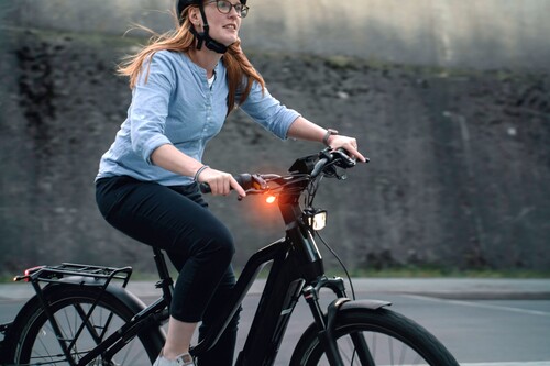 Blinker an einem E-Bike.