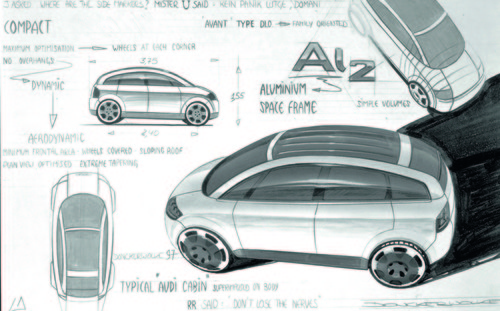 Entwurf des Audi Al2.