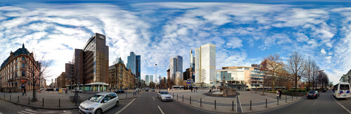 Mit der 360-Grad-Kamera: Frankfurt.