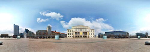 Mit der 360-Grad-Kamera: Leipzig.