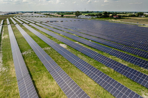 Photovoltaikanlage auf dem Werksgelände von Volkswagen Nutzfahrzeuge im polnischen Wrzesnia.
