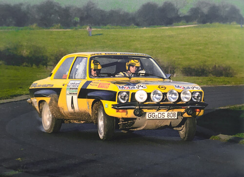 Rallye-Europameisterschaft 1974: Opel Ascona A von Walter Röhrl und Jochen Berger.