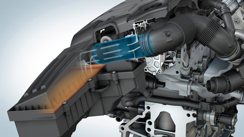 Rückrufaktion für betroffene VW-Diesel: Zwischen Luftfilter und Luftmassenmesser steckt jetzt ein Strömungsgleichrichter.
