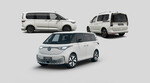 VW Multivan, ID Buzz und Caddy in der „Goal“-Edition (v.l.).